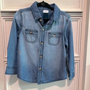 Okie dokie 24 month jeans, button down long sleeve top